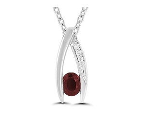 Collier rubis et diamants OR BLANC 750/1000 - Thomas Morel