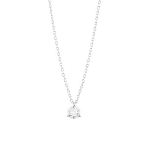 Collier Diamant 0.20CT Solitaire 3 griffes OR BLANC 750/1000 - Thomas Morel