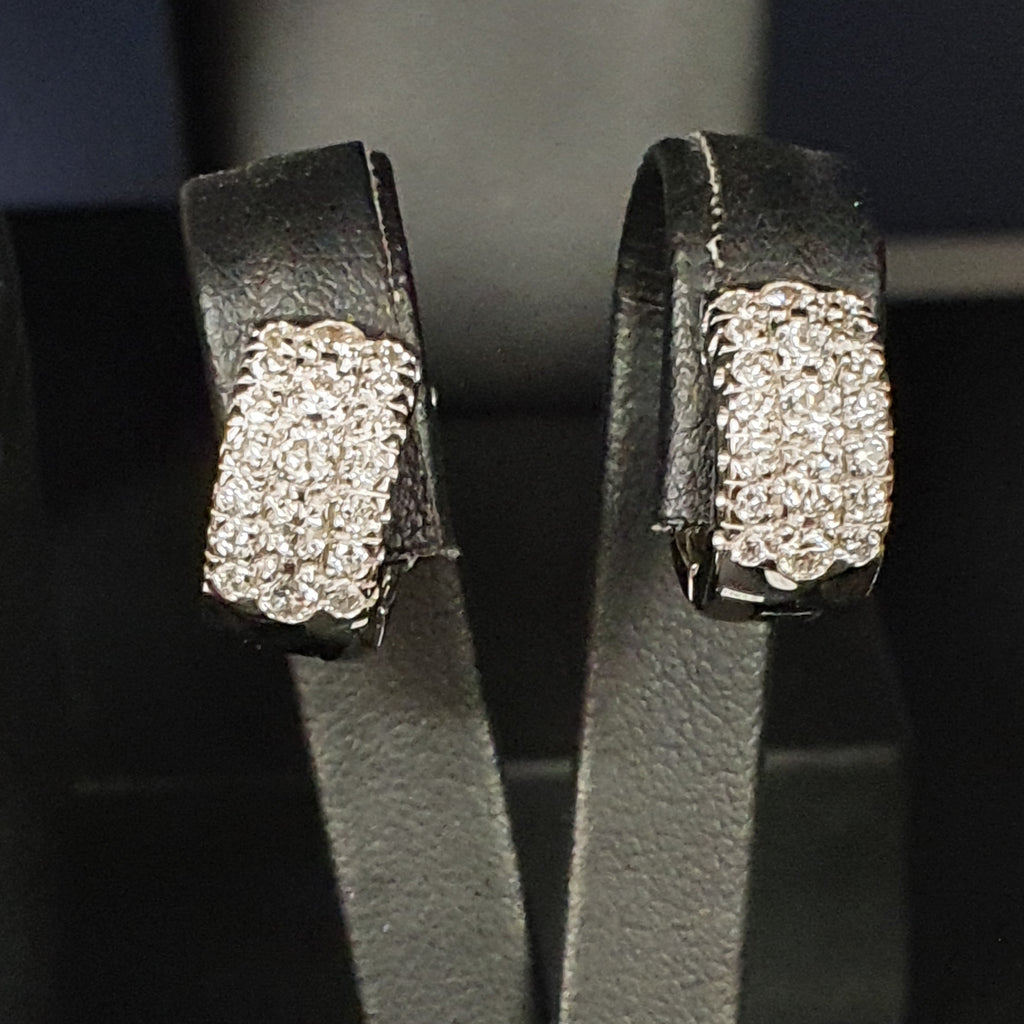 Boucles d'oreilles Créole diamants  OR BLANC 750/1000 - Thomas Morel