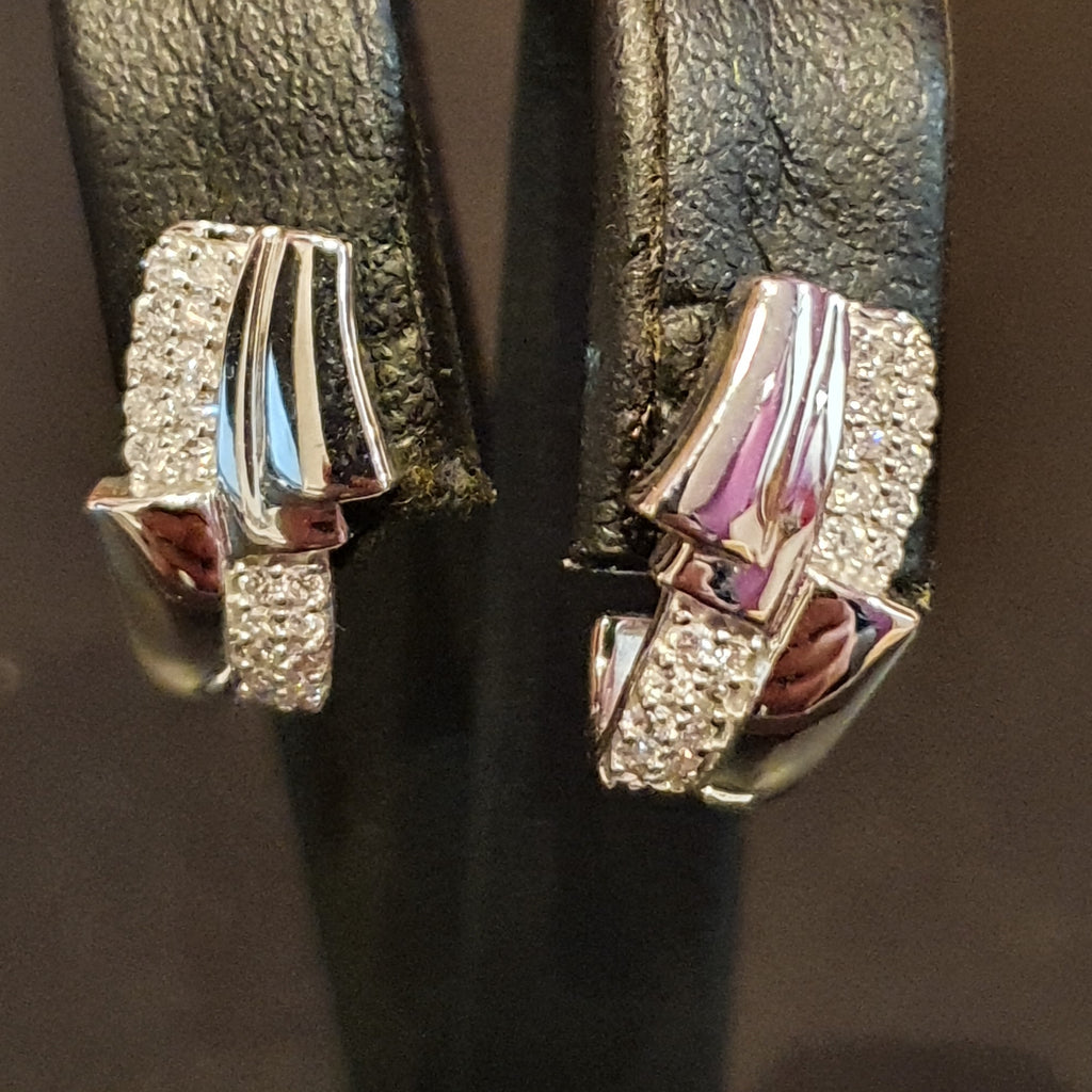 Boucles d'oreilles diamants  OR BLANC 750/1000 - Thomas Morel