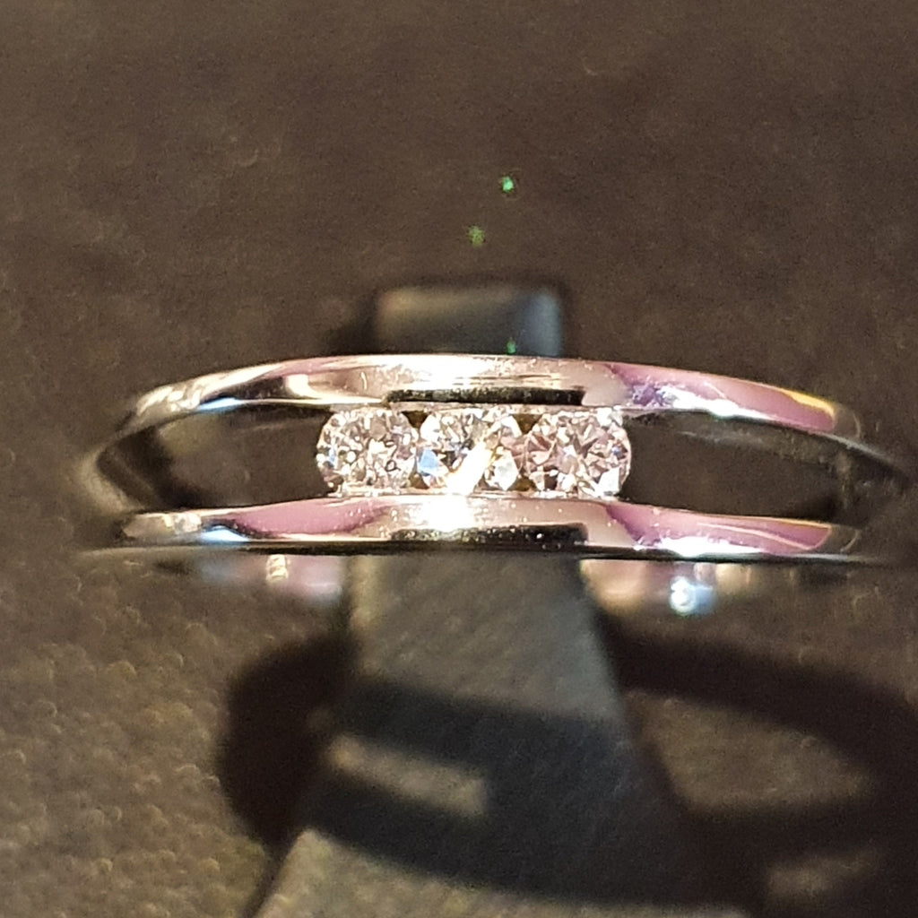 Bague Diamants Trilogie OR BLANC 750/1000 - Thomas Morel