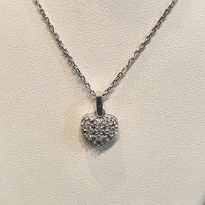 Collier cœur Diamant 0.10 CT OR BLANC 750/1000 - Thomas Morel