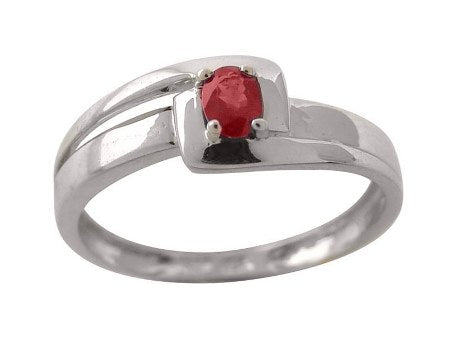 Bague Rubis ovale OR BLANC 750/1000 - Thomas Morel