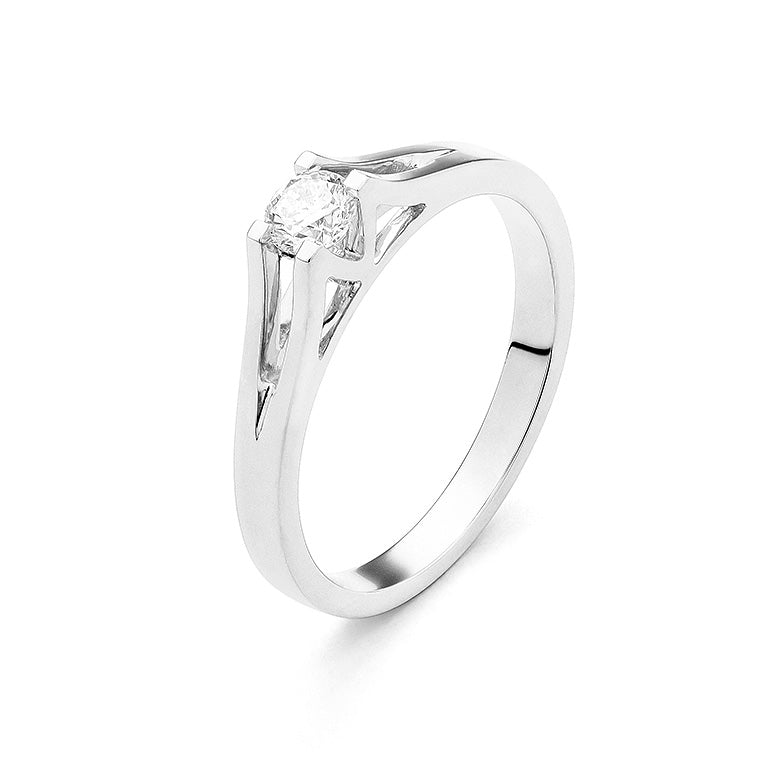 Solitaire diamant 0.30CT OR BLANC 750/1000 - Thomas Morel
