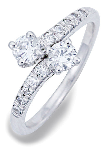 Bague "Toi et moi" diamants 0.43CT OR BLANC 750/1000 - Thomas Morel