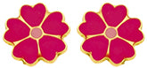 Boucles d'oreilles tout or Fleur fushia fluo rose OR JAUNE 750/1000