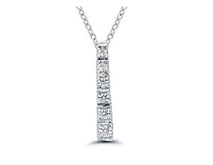 Collier diamants 0.10 CT barette OR BLANC 750/1000 - Thomas Morel