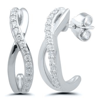 Boucles d'oreilles motif entremêlée diamants  OR BLANC 750/1000 - Thomas Morel