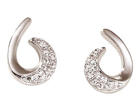 Boucles d'oreilles diamants 0.10CT OR BLANC 750/1000 - Thomas Morel