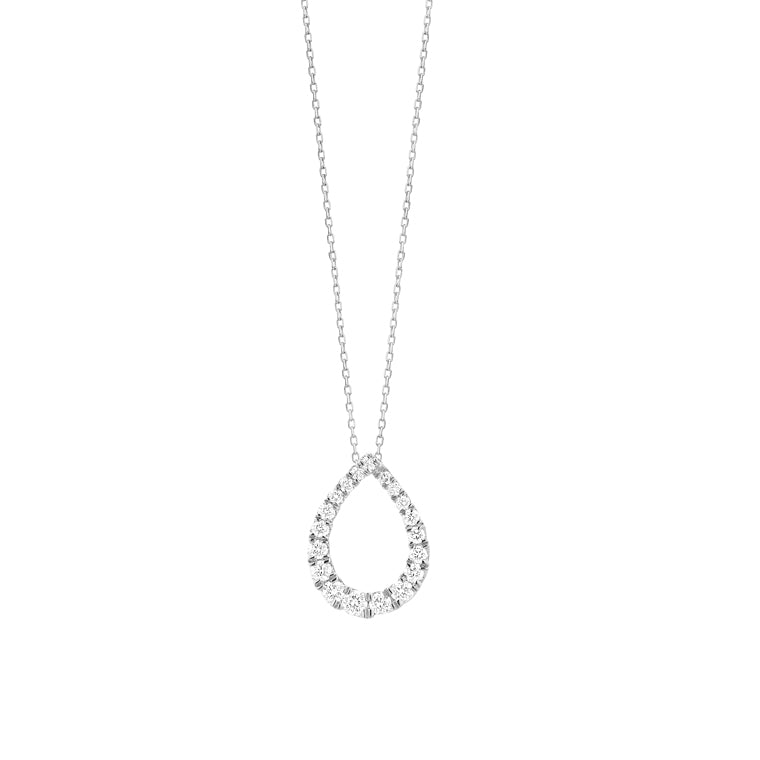 Collier diamants 0.50 CT forme de goutte OR BLANC 750/1000 - Thomas Morel