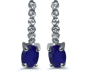 Boucles d'oreilles Or Blanc 750/1000 saphir et diamants