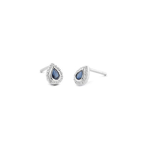 Boucles d'oreilles Or Blanc 750/1000 saphir et diamants