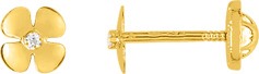 Boucles d'oreilles tout or Fleur avec Oxydes OR JAUNE 750/1000