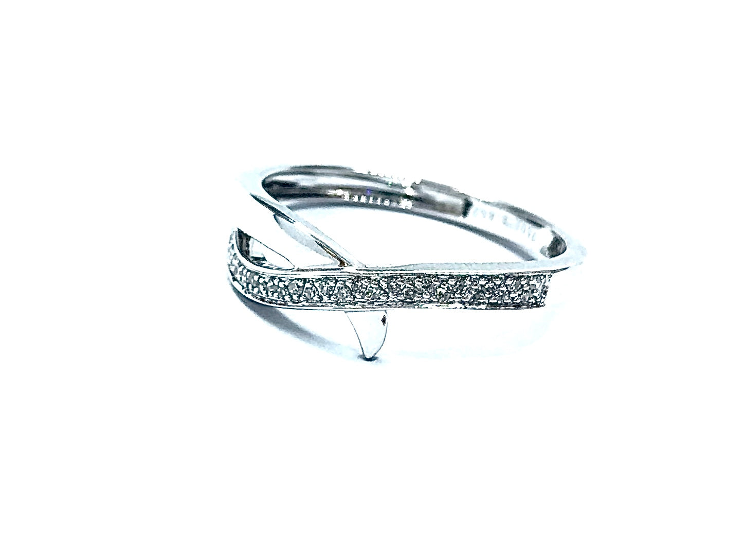 Bague pavage Diamants motif vagues OR BLANC 750/1000 - Thomas Morel