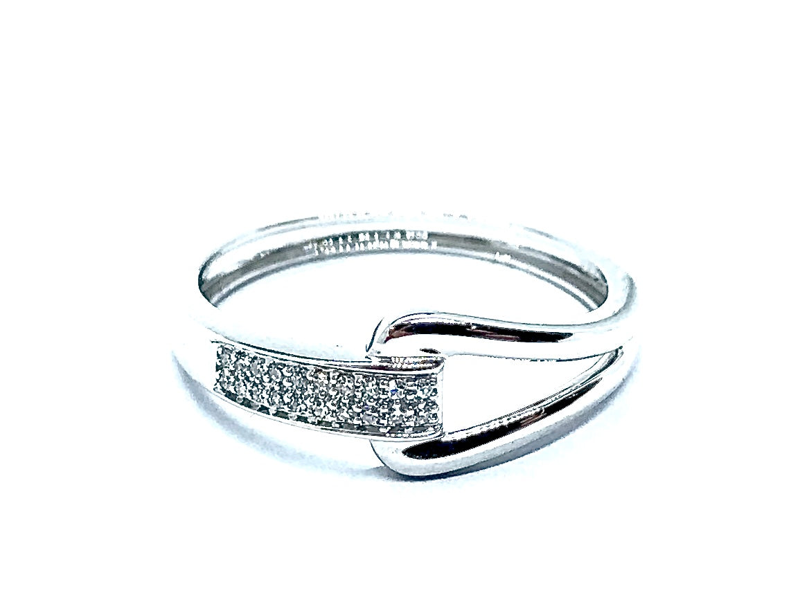 Bague Pavage Diamants motif entremêlée OR BLANC 750/1000 - Thomas Morel