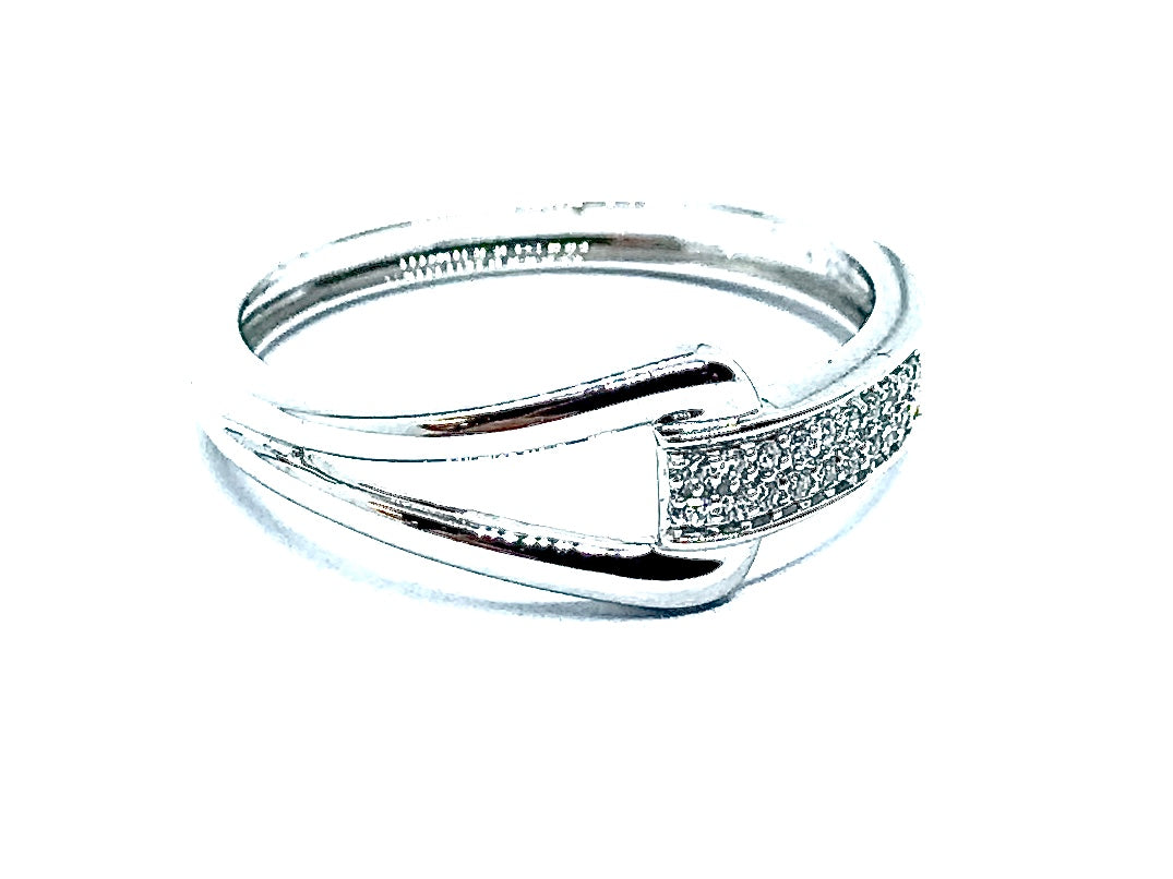 Bague Pavage Diamants motif entremêlée OR BLANC 750/1000 - Thomas Morel