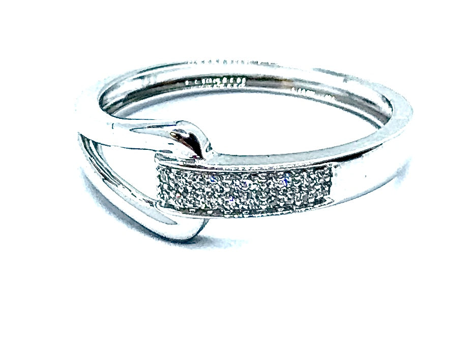 Bague Pavage Diamants motif entremêlée OR BLANC 750/1000 - Thomas Morel