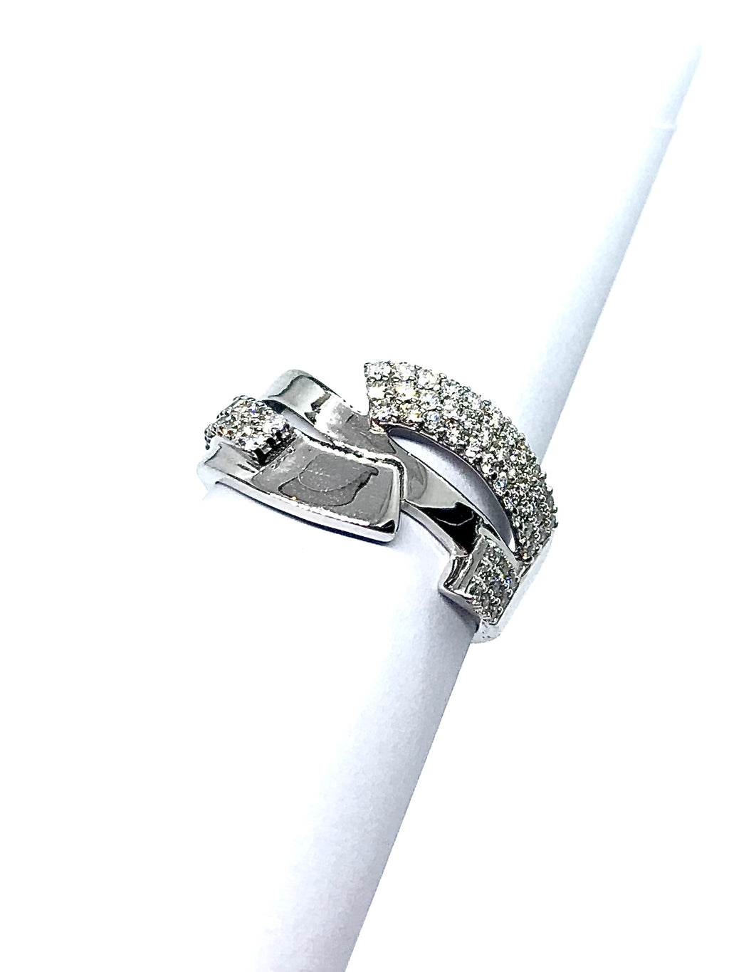 Bague pavage Diamants motif vagues OR BLANC 750/1000 - Thomas Morel