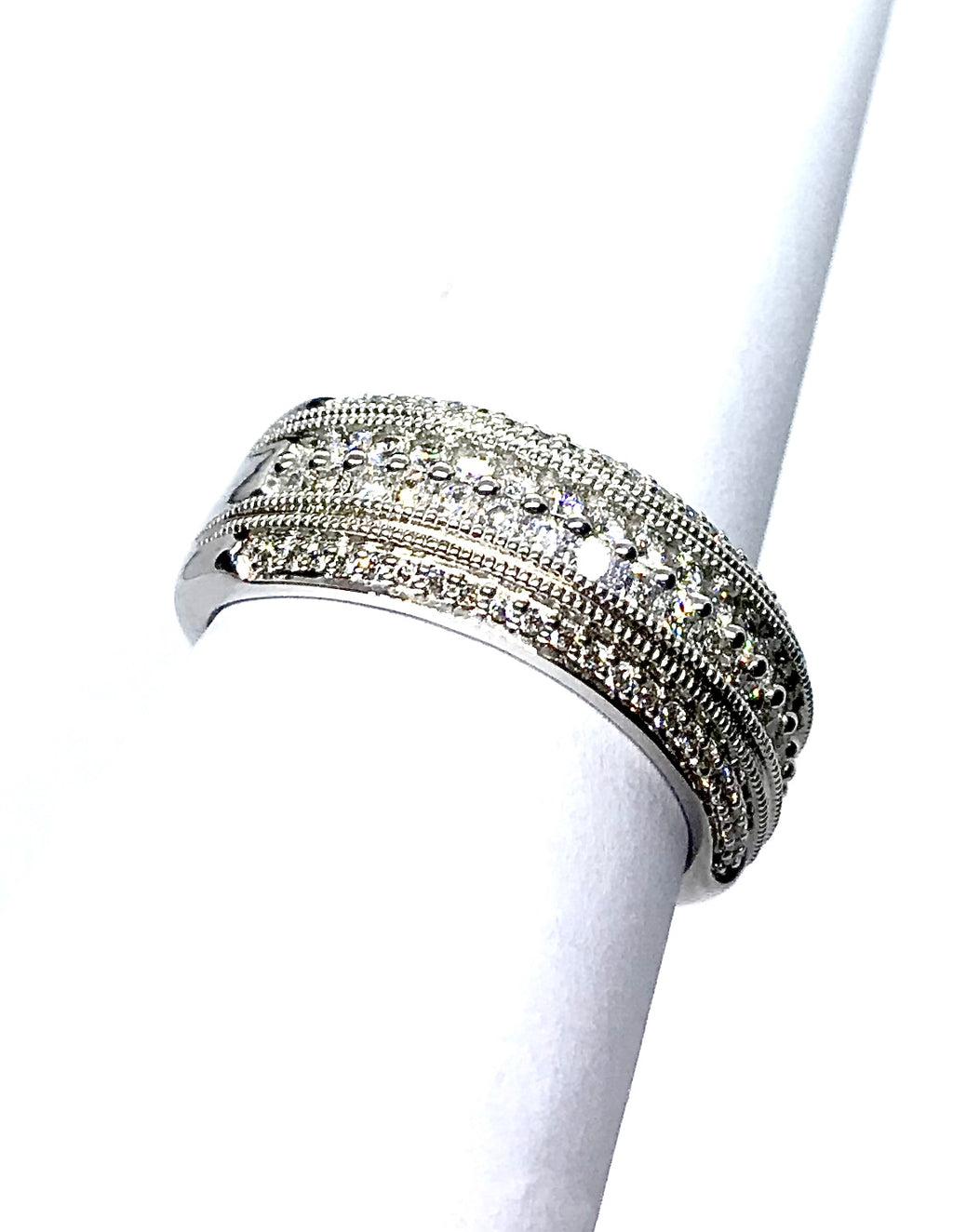Bague pavage Diamants motif boules OR BLANC 750/1000 - Thomas Morel