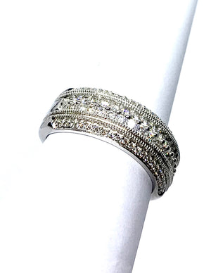 Bague pavage Diamants motif boules OR BLANC 750/1000 - Thomas Morel