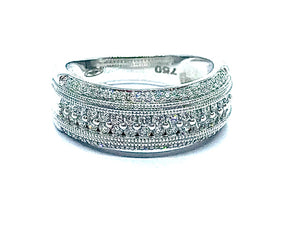 Bague pavage Diamants motif boules OR BLANC 750/1000 - Thomas Morel