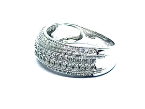 Bague pavage Diamants motif boules OR BLANC 750/1000 - Thomas Morel