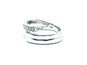 Bague Pavage Diamants 3 barres OR BLANC 750/1000 - Thomas Morel