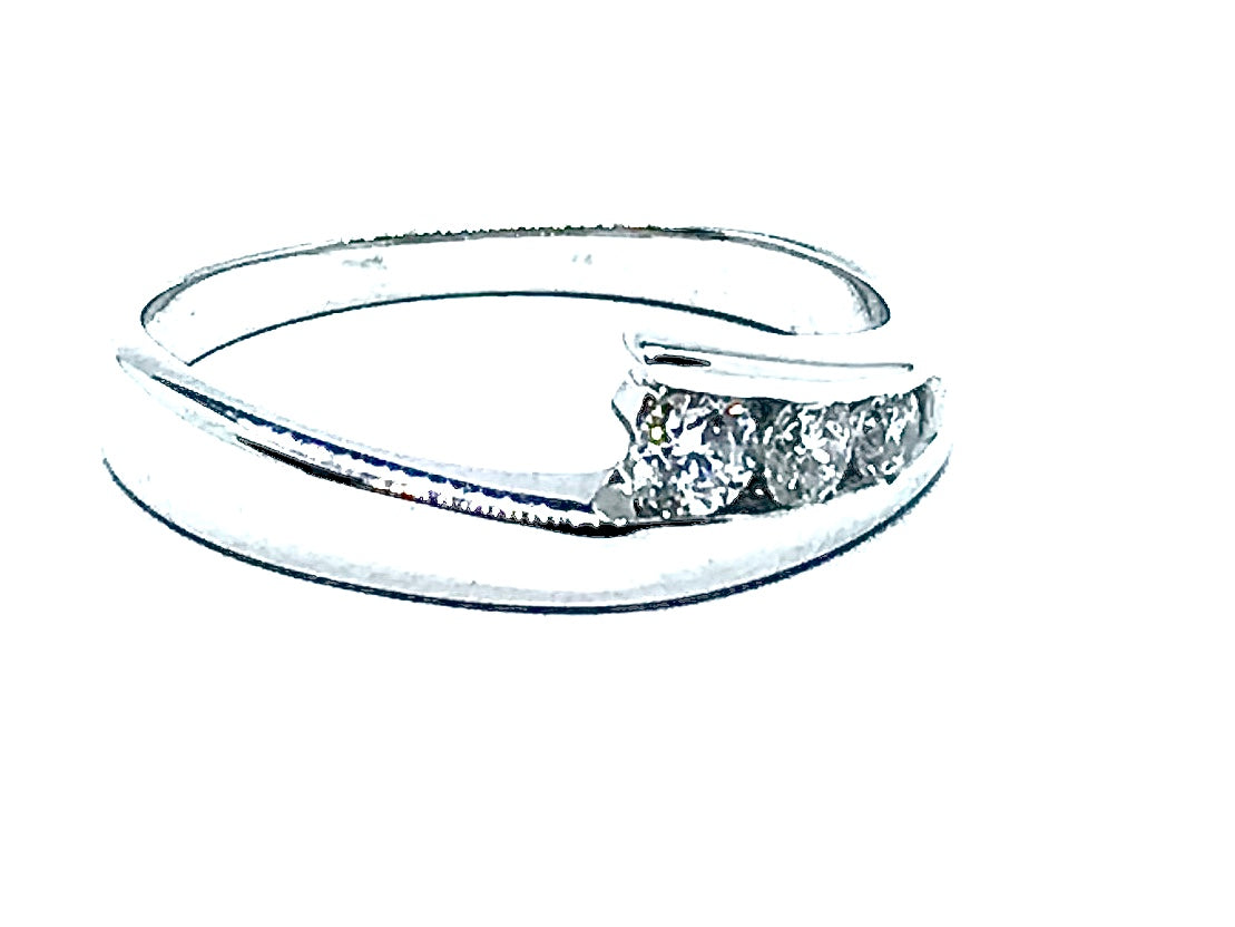 Bague Diamants Trilogie OR BLANC 750/1000 - Thomas Morel