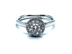 Bague multi pierres Diamants serti invisible OR BLANC 750/1000 - Thomas Morel