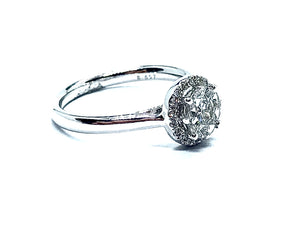 Bague multi pierres Diamants serti invisible OR BLANC 750/1000 - Thomas Morel