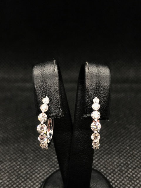Boucles d'oreilles diamants  OR BLANC 750/1000