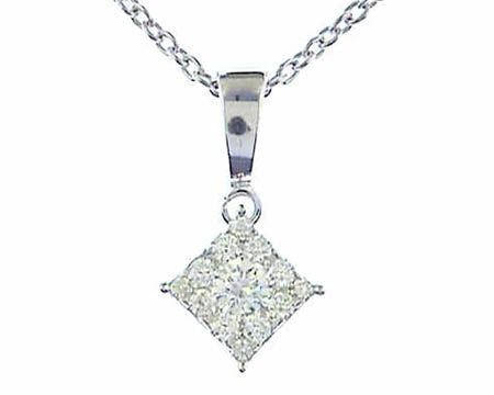 Collier Diamant 0.15 CT OR BLANC 750/1000 - Thomas Morel