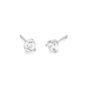 Boucles d'oreilles puce diamants 0.35 CT 3 griffes OR BLANC 750/1000 - Thomas Morel