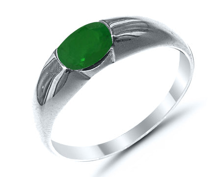 BAGUE EMERAUDE OR BLANC 750/1000 - Thomas Morel