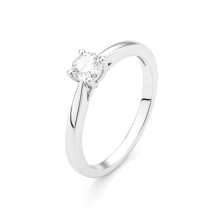 Solitaire diamant 0.30 CT OR BLANC 750/1000