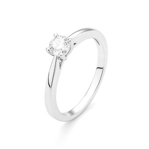Solitaire diamant 0.30 CT OR BLANC 750/1000