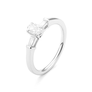 Bague  multi pierres diamants 0.0.37CT OR BLANC 750/1000