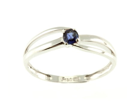 BAGUE SAPHIR OR BLANC 750/1000
