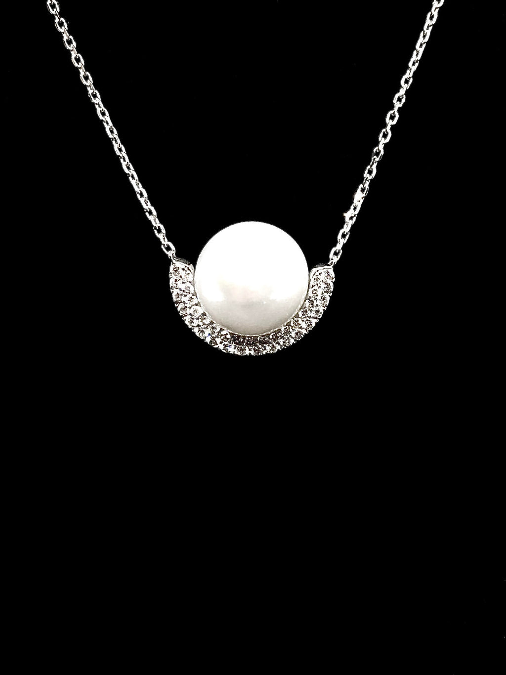 Collier Perle Mer de Sud Pavage Diamants OR BLANC 750/1000 - Thomas Morel