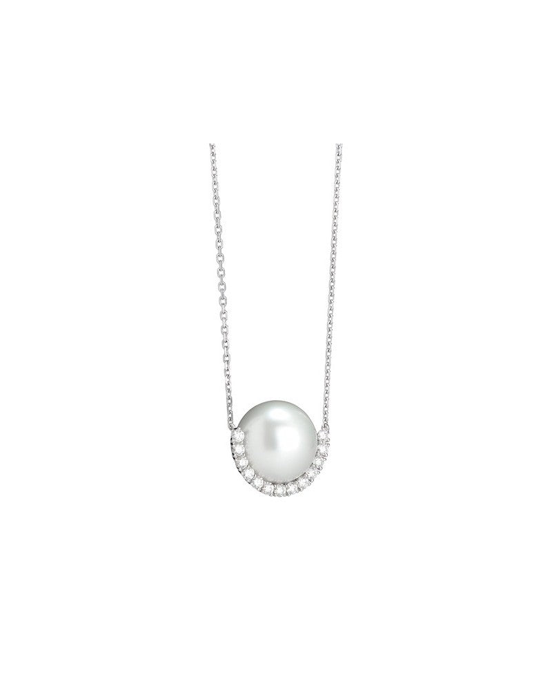 Collier Perle Mer de Sud Pavage Diamants OR BLANC 750/1000 - Thomas Morel